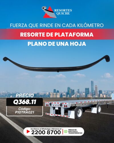 RESORTE DE PLATAFORMA PLANO DE UNA HOJA
