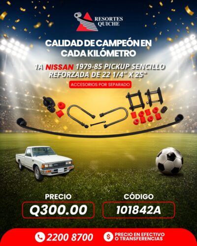 1a NISSAN 1979-85 PICKUP SENCILLO REFORZADA DE 22 1/4" X 25"