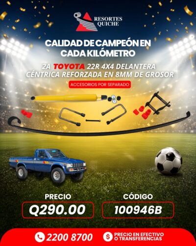 12a TOYOTA 22R 4X4 DELANTERA CENTRICA REFORZADA EN 8mm DE GROSOR