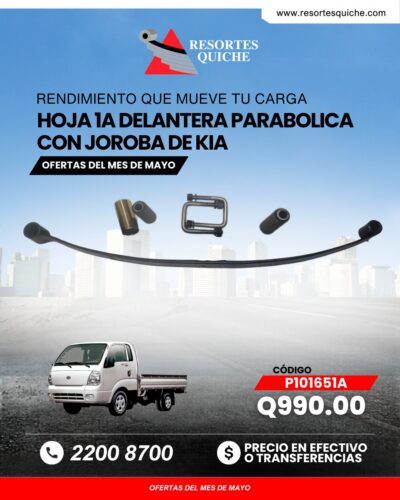HOJA 1a DELANTERA PARABÓLICA CON JOROBA DE KIA