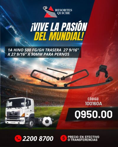 1a HINO 500 FG/GH TRASERA 27 9/16" X 27 9/16" X 90mm PARA PERNOS DE 38mm