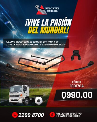 1a HINO 500 GH 2020-26 TRASERA 29 11/16" X 29 11/16" X 90mm PARA PERNOS DE 38mm GROSOR 14mm