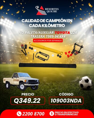 ND PALETA/AUXILIAR TOYOTA 22R TRASERA 1989-94 4X4