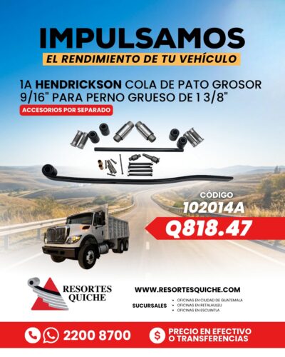 1a HENDRICKSON COLA DE PATO GROSOR 9/16" PARA PERNO GRUESO DE 1 3/8"