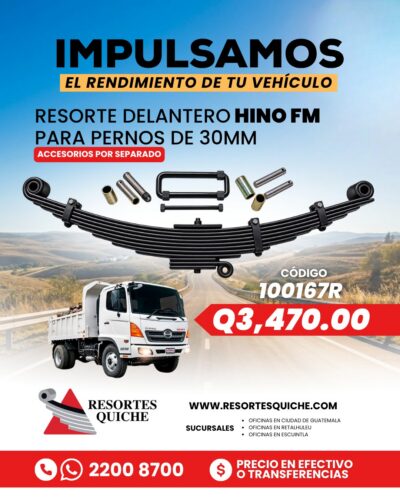 RESORTE DELANTERO HINO FM PARA PERNOS DE 30mm