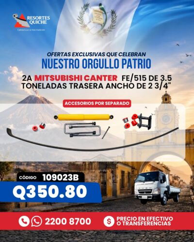 2a MITSUBISHI CANTER FE/515 DE 3.5 TONELADAS TRASERA ANCHO DE 2 3/4"